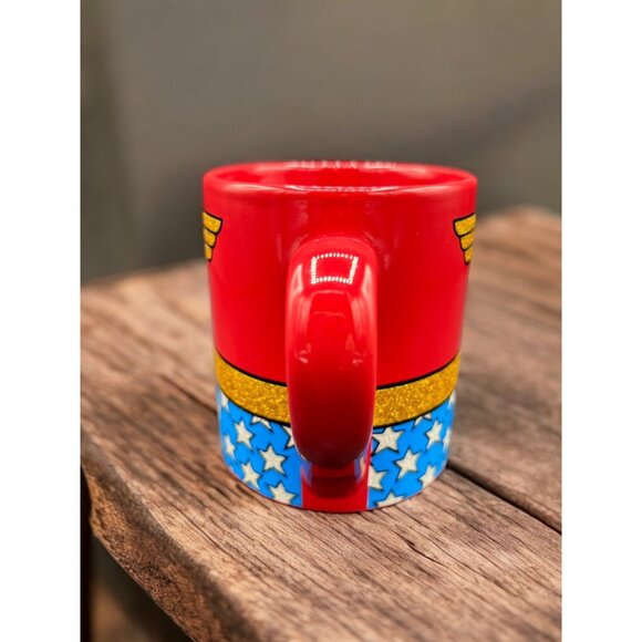 Double sided DC Comics Wonder Women Coffee Tea Mug Cup Glitter - Picture 6 of 8